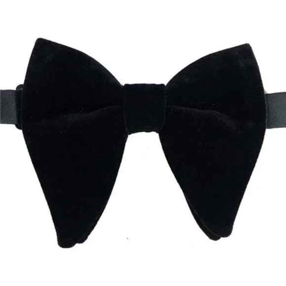 Velvet Bow Ties for Men Set Black - Picture 1 of 5